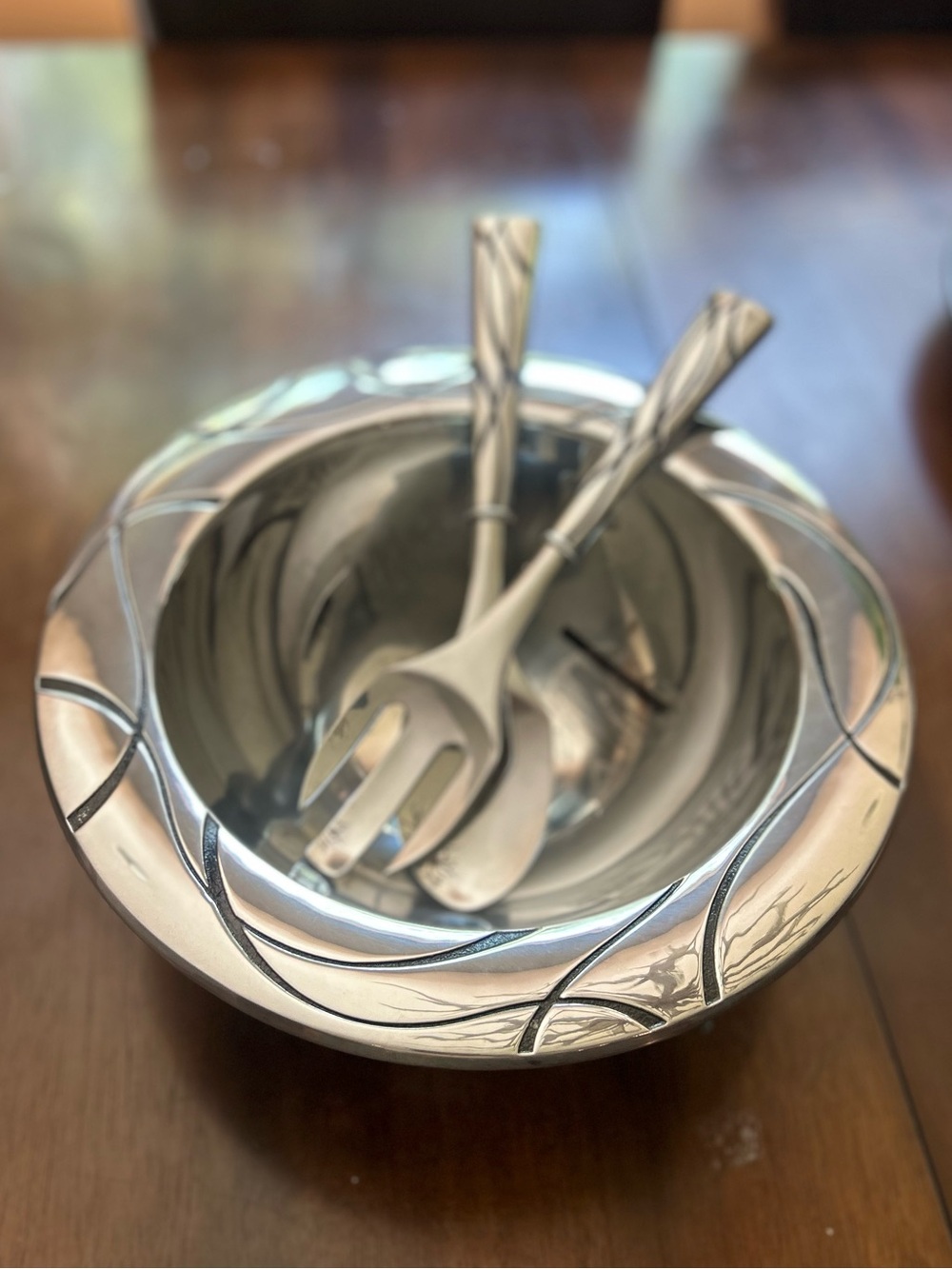 NEW in Box Lenox Silver Vibe 3 piece Serving Set
